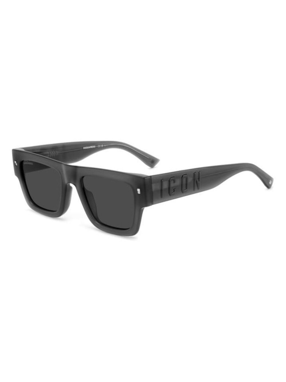 New DSquared2 Unisex Sunglasses Grey Square Lens Injected Frame ICON 0021 S KB7